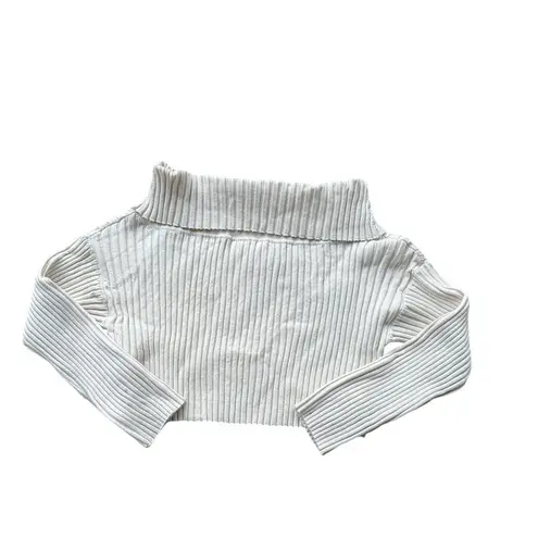 SOVERE STUDIO Exhale Cream off the shoulder crop sweater M Size M