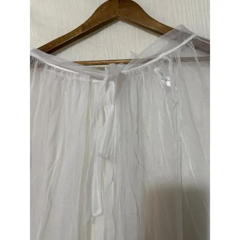 Dreamgirl Mosaic Lace Teddy with Sheer Skirt White NWT Medium