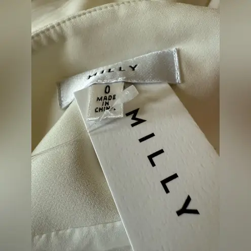 Milly Monroe Cady Pants Ecru Waist Tie Detail Lined Revolve NWT Size 0 MSRP $325