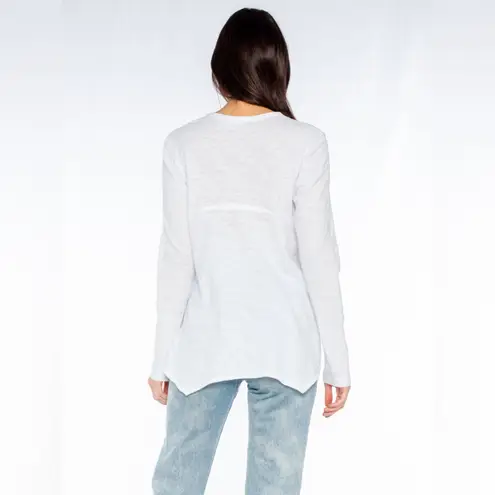 Wilt White Long Sleeve V Neck Top Size Large