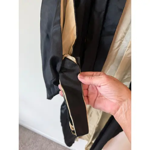 Vtg Black Embroidered Kimono Robe Dragon Mt. Fuji Japan Scene Unisex One Size Size undefined