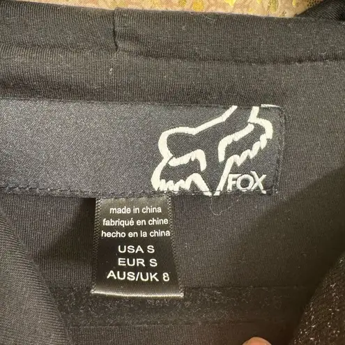 Y2K 2000s Fox Racing Charcoal Gray Button Up Hooded Sweater Womens Small