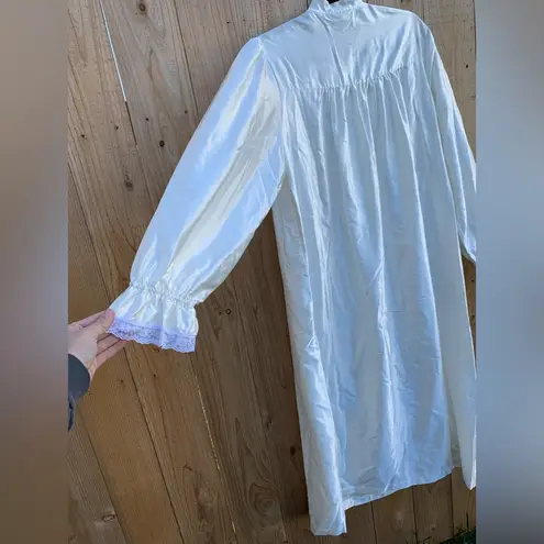 Gunne Sax Vintage Character Lingerie Dress White Prairie Dress Long Sleeve