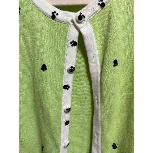 Bobbie Bell Bright Green Dog Novelty Cardigan Sz M St Bernard & Spaniel in Dogho Size M
