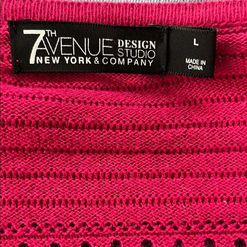 7th Avenue New York & Company Raspberry Cardigan Pink Size L