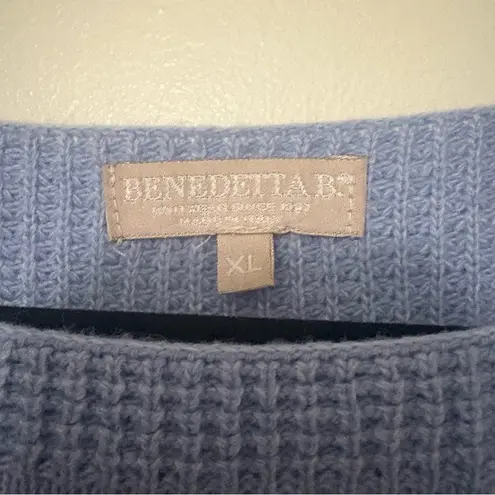 Benedetta B. Blue Merino Wool Cashmere Blend Sweater Size XL