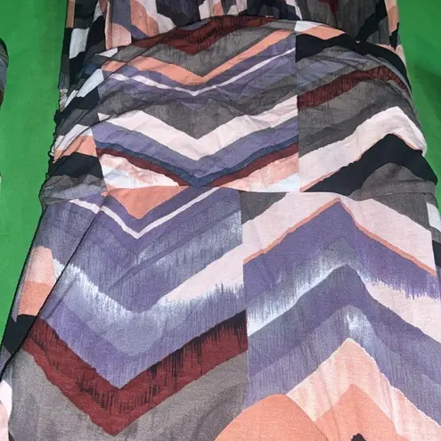Maeve Anthropologie Chevron Patterned Maxi Dress 3/4 Sleeve size Medium