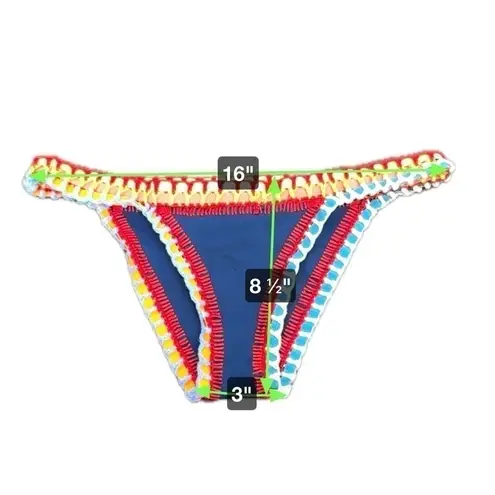 kiini  Swim Bottoms Tasmin Crocheted Bright Colored Bikini Large