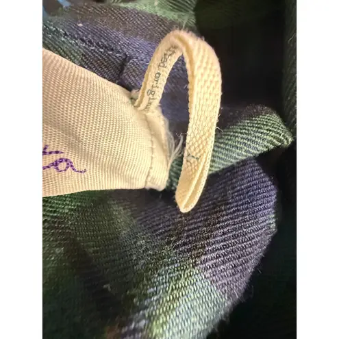 Trovata Birds Of Paradise Plaid Flannel Shirt Green Blue Checkered Cotton Large