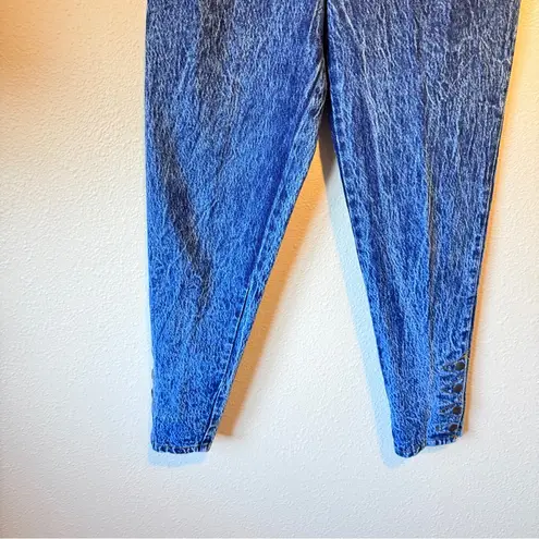 Vintage Stefano Blue Acid Wash Mom Jeans Womens 12 80s Snap Ankles Saved by Bell