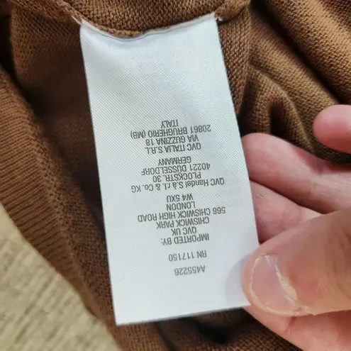 Belle By Kim Gravel Heathered Dip Dye Sweater Brown Coffee Bean XX