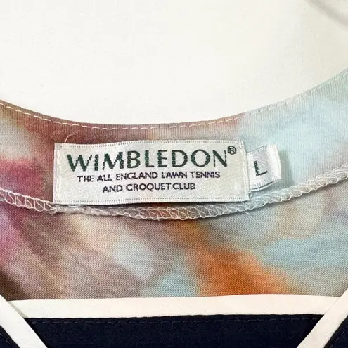 Wimbledon Large Tank Top Handmade Tie Dye Sleeveless Tennis Embroidered Logo 846 Orange