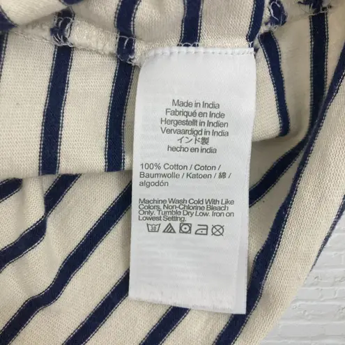J.Crew Top Size XS Structured Muscle Tee Stripe Mariner Cotton Navy Ivory Blue