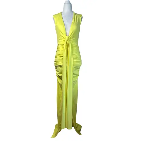 Susana Monaco Tie Front Gathered Dress in Glow X-Small New Womens Maxi