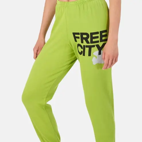 FreeCity Preppy Green Sweatpants Bird Logo Cotton French Terry Hopper Green