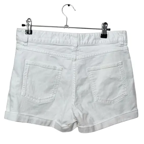 Isabel Marant White Denim Shorts White High Rise Roll Hem Women’s Size 38 US 6
