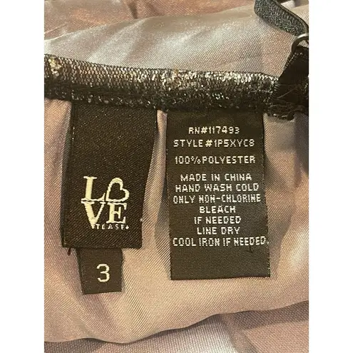 Love Tease Y2K 2000s Black Floral Velvet Burnout Empire Waist Bubble Hem Hoco Dress Sz 3