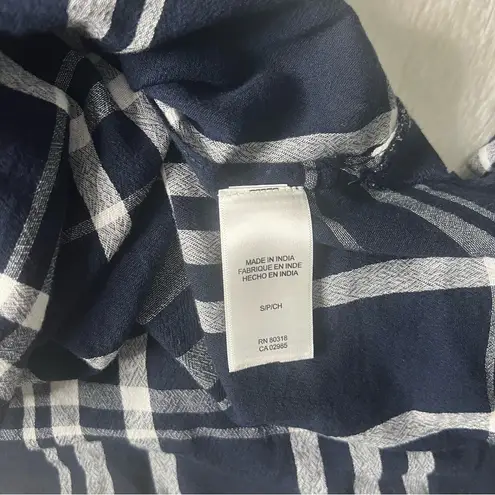 Lucky Brand  Navy and White Checkered Shirt Size Small