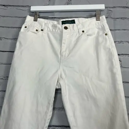 Ralph Lauren Lauren Jeans Co  White Straight Leg Y2K Jeans Size 6 Low Rise Preppy