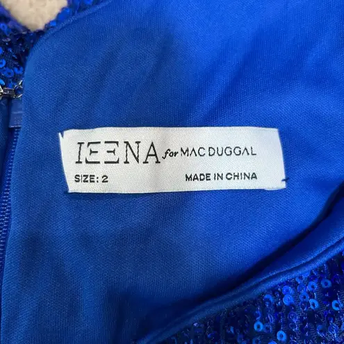 Mac Duggal NWOT Ieena 2 for BLue One Shoulder Sequin Mini Party Cocktail Size 2