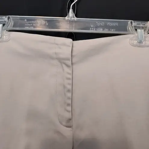 Willi Smith Stretch Cotton Blend Khaki Cargo Drawstring Leg Pull On Capri Pants