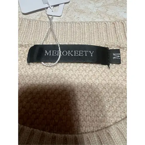 Merokeety  Women's Long Sleeve Crew Neck sweater Knit  Beige Sz M NWT