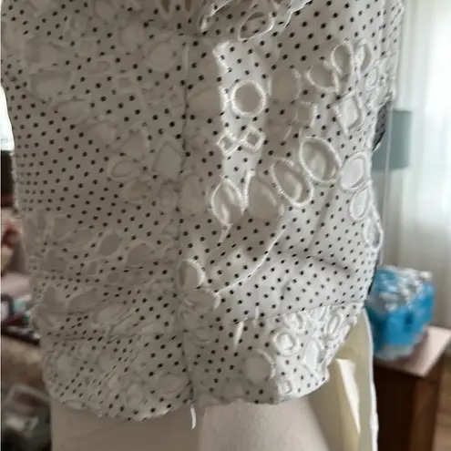 Adelyn Rae NWT embroidered lace polka dot crop top