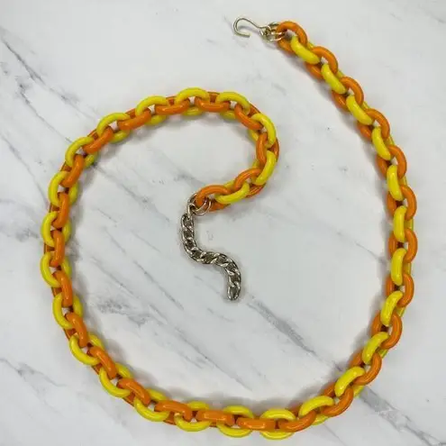 Chunky Yellow and Orange Plastic Chain Link Belt Size Small S Medium M ✨
