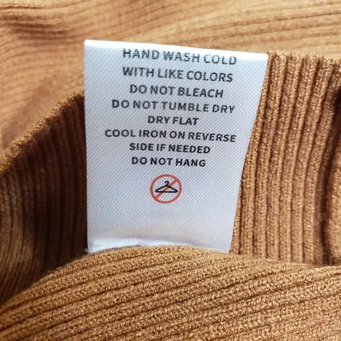 Alexia Admor Womens M Eliah Long Sleeve Knit Midi Dress in Tan NEW