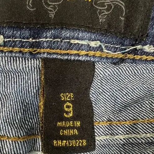 Rocawear Vintage Hannah Skinny Jeans Junior 9 Y2K Dark Wash Low Rise Embellished