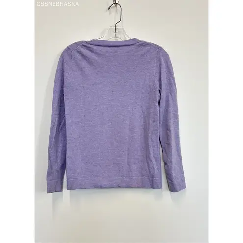 J.Crew Purple Lilac Teddie Sweater Lavender Wool/Cotton Crew Neck