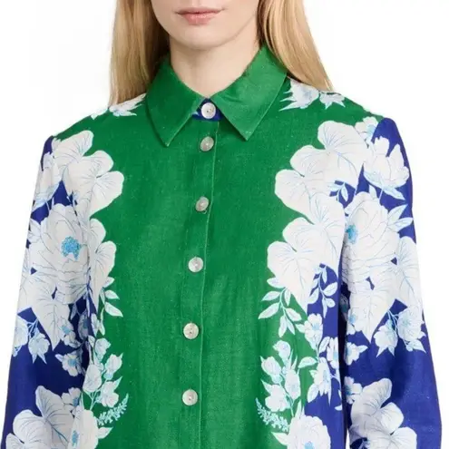 Farm Rio Soft Garden Linen Blend Floral Shirt, Size XL NEW w/Tag $288