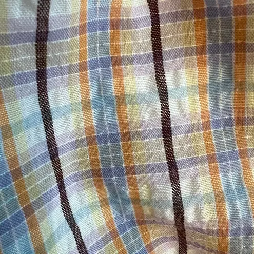 PaperMoon 100% cotton plaid chopped hem drawstring shorts, gauze liner Size M