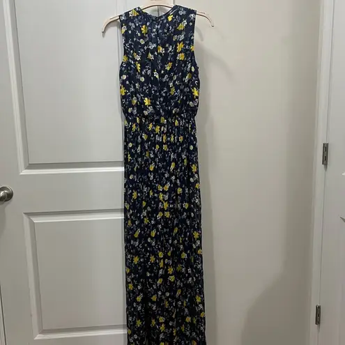 Current Air Blue Floral Crinkled Jumpsuit Size Medium $156
