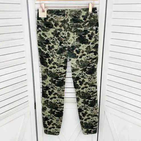 Anthropologie  Pilcro Floral Camouflage High Rise Skinny Corduroy Pants Green 26P