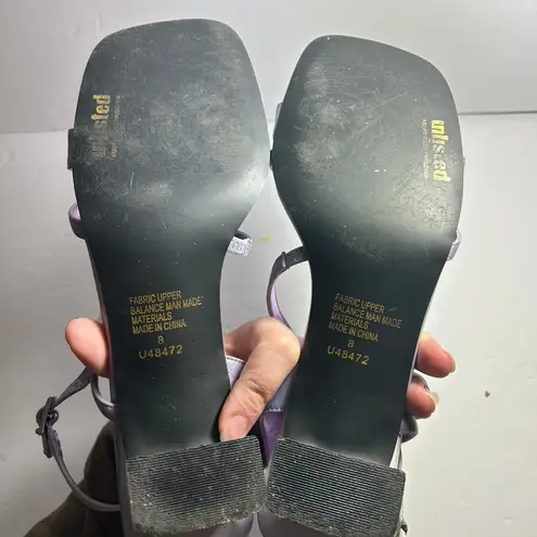 Unlisted Vintage Y2K 2000s 90s square toe block he  light purple high heels shoes 8