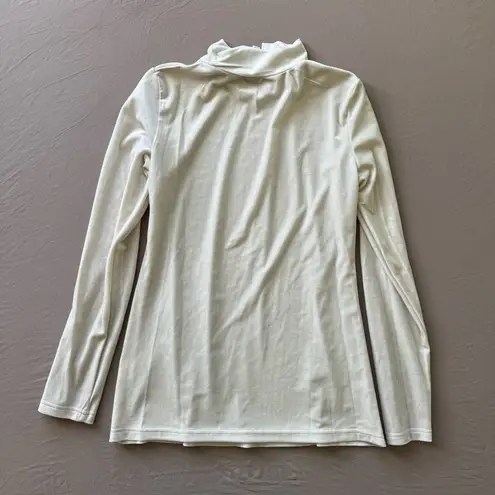 Bliss Sheen Velvet Mockneck Top White Size M