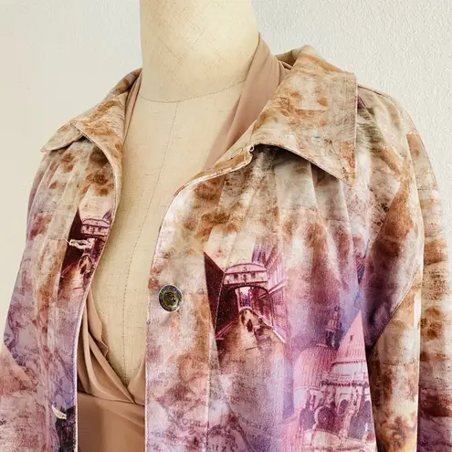 Vintage Y2K 90s Impulse California Faded Rome Italy Print Pattern Jacket M Size M