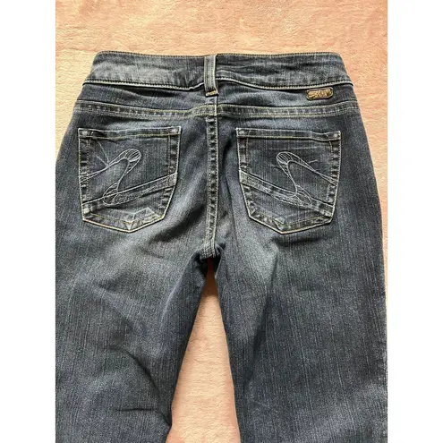 Silver Jeans Suki Capri Womens Size 27 Dark Wash Stretch Mid Rise Blue Denim