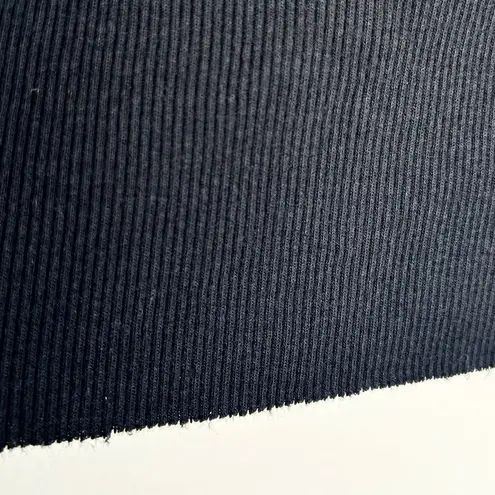 James Perse NWOT Black Ribbed Cotton Blend Knit Skirt Size 2 Classic