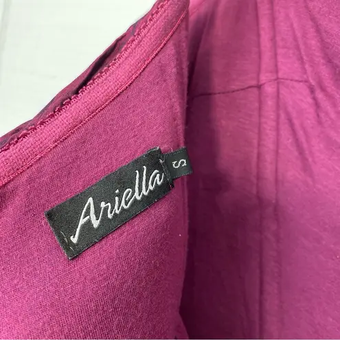 Ariella Burgundy Crinkled Ruched Straight Bodycon Dress Spaghetti Strap S