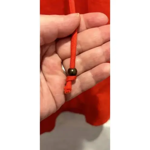 Knox Rose  Women's Orange Red‎ Short Sleeve Lace Up Top Cotton Women’s Size Large