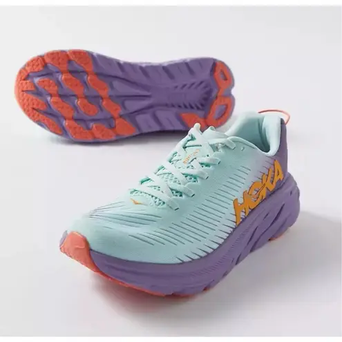 Hoka ✨ Women's RINCON 3 Blue Glass Chalk Violet Running Walking Sz 7.5 Shoes✨