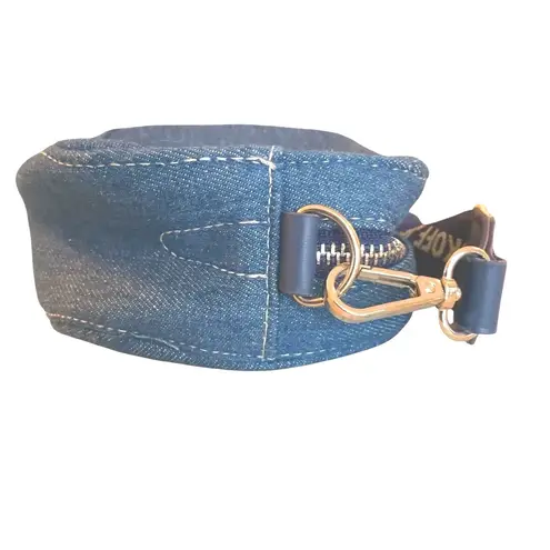 Joseph Ribkoff Jeans Crossbody Bag Denim Purse Belt Strap Blue