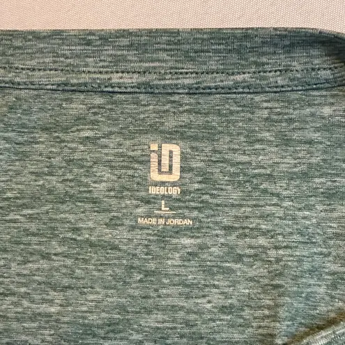 Ideology Activewear Top Women's L Green Heather V Neck Short Sleeve Workout #