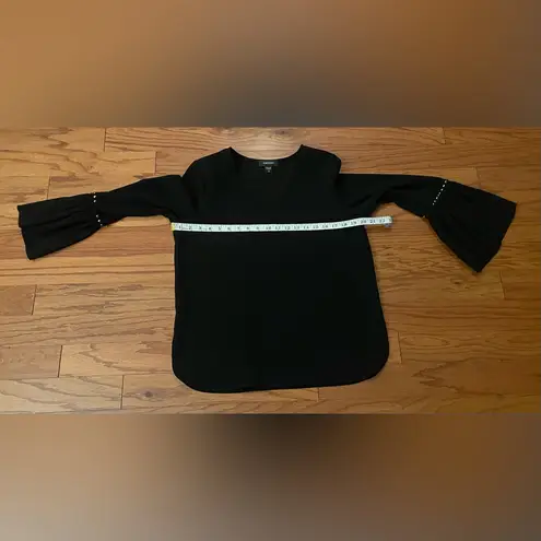 Karen Kane - Elegant Western Black and Silver Blouse Size M