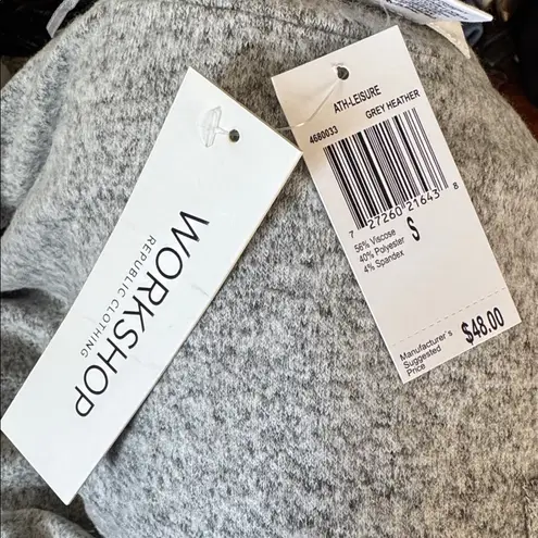 Workshop Republic Clothing WORKSHOP Republic Size S Heather Grey Pearl Soft Knit Top Athleisure Casual