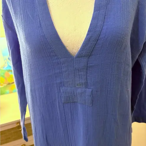 Helen Jon Textured Gauze Maxi. XS Blue