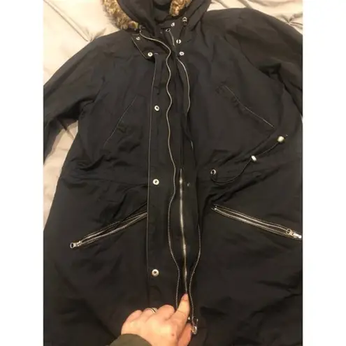 a.n.a black jacket with hood and flux fur size m Size M