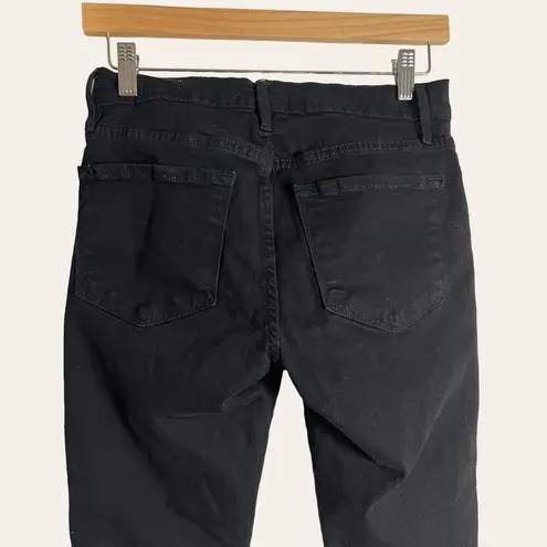 Frame Le Skinny de Jeanne Film Noir Black Mid Rise Jeans Size 26